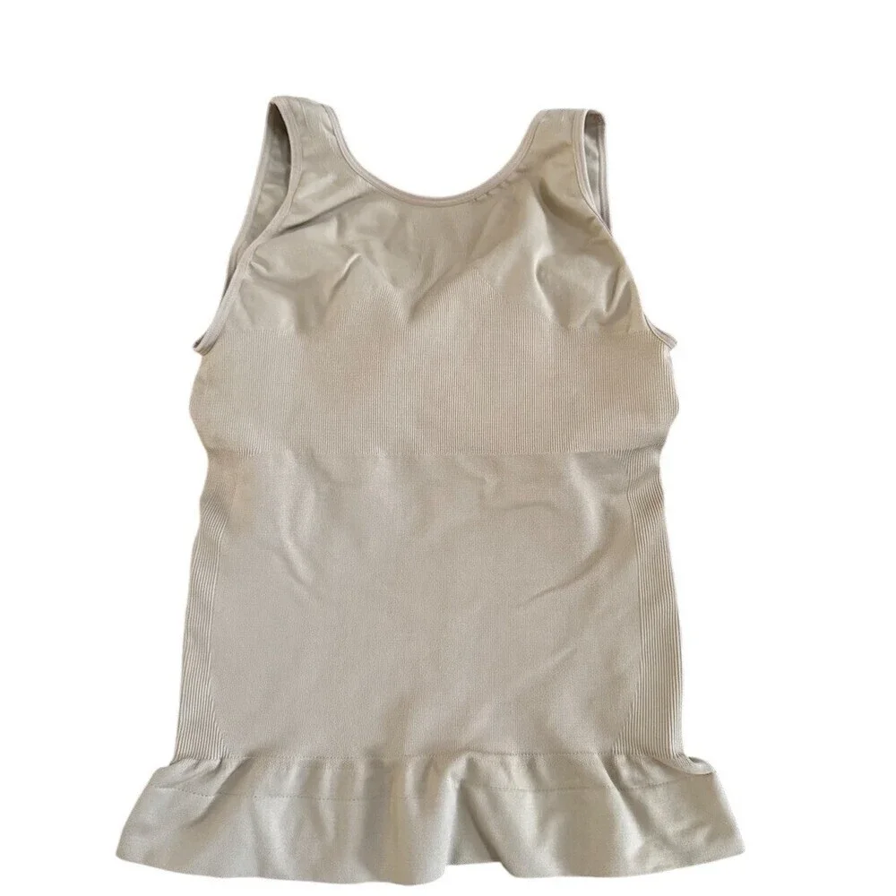 Camishaper Shapewear Cami Tank Size 1X Beige Tummy Control Built-In Bra